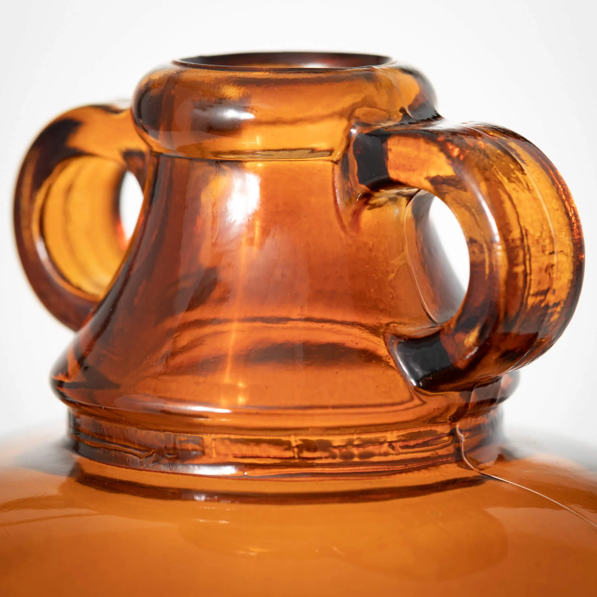 12.5"H Sullivans Handled Amber Glass Jug Vase, Brown