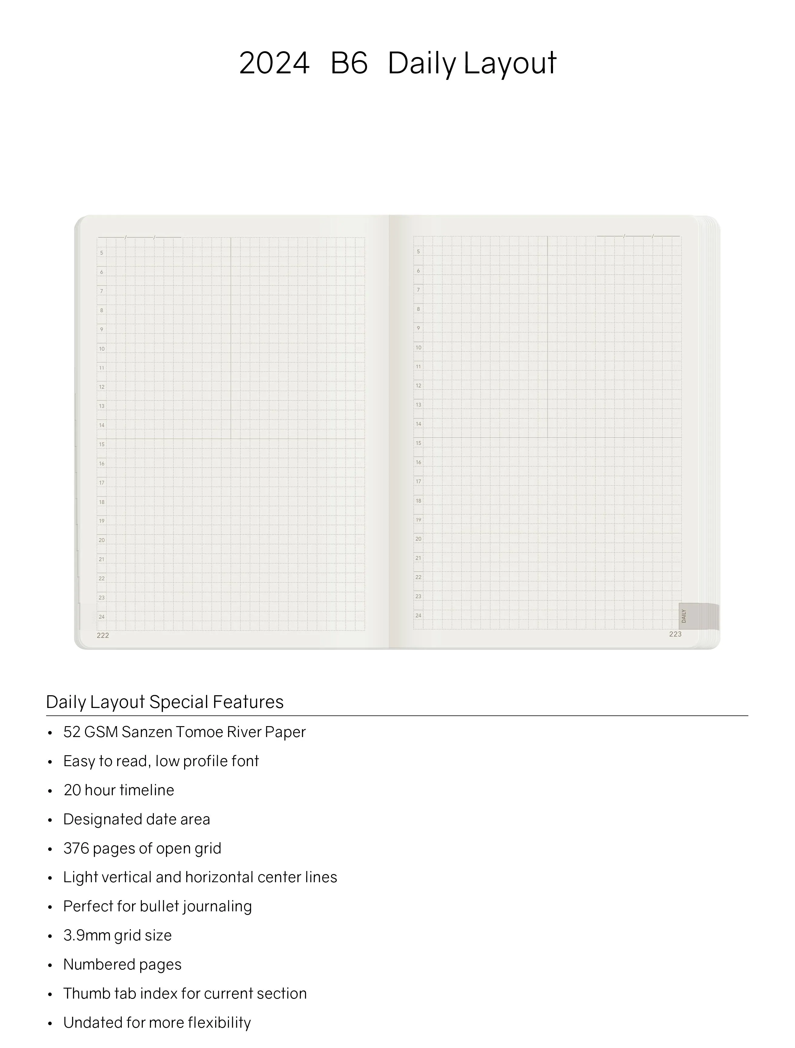 2024 B6 Weekly Planner - 52gsm Tomoe River Paper (All in One)