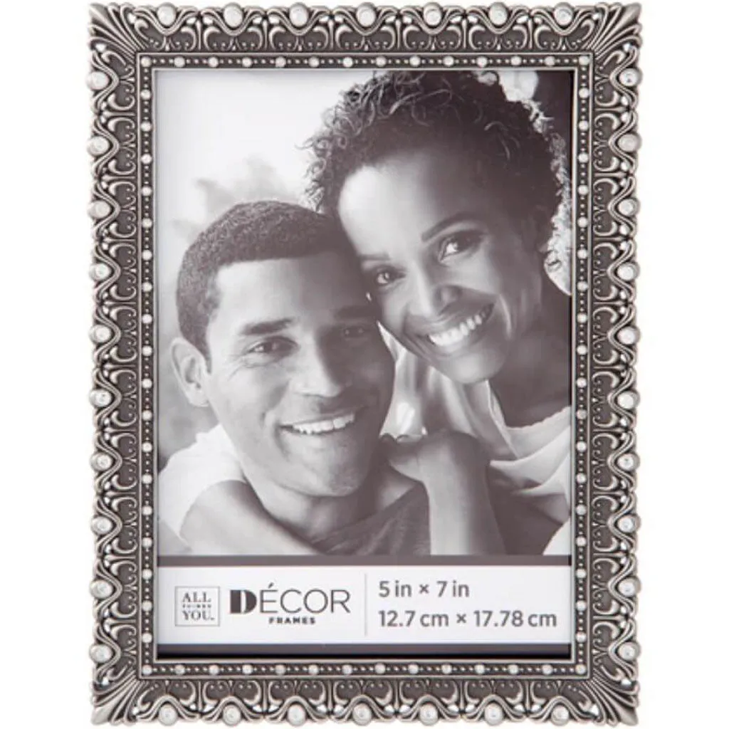 All Things You™ Ornate Jeweled Pewter Picture Frame: 5 x 7 inches