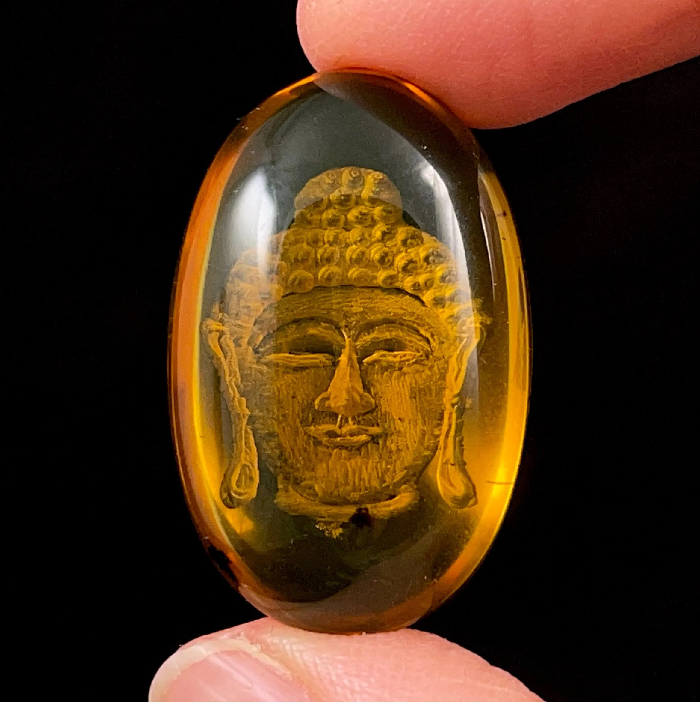 AMBER Crystal Buddha - Crystal Carving, Housewarming Gift, Home Decor, Healing Crystals and Stones, 52542