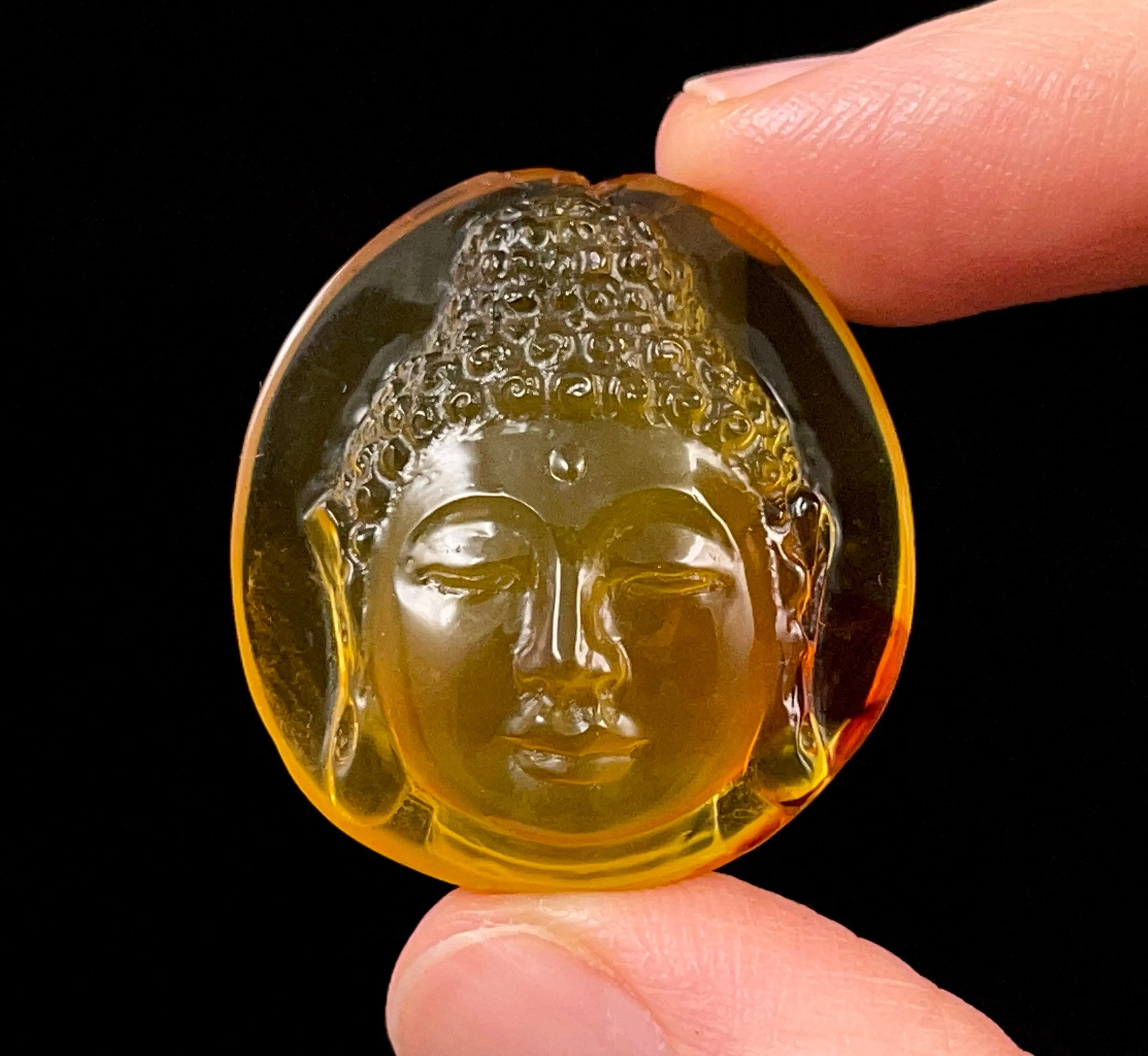 AMBER Crystal Buddha - Crystal Carving, Housewarming Gift, Home Decor, Healing Crystals and Stones, 52699