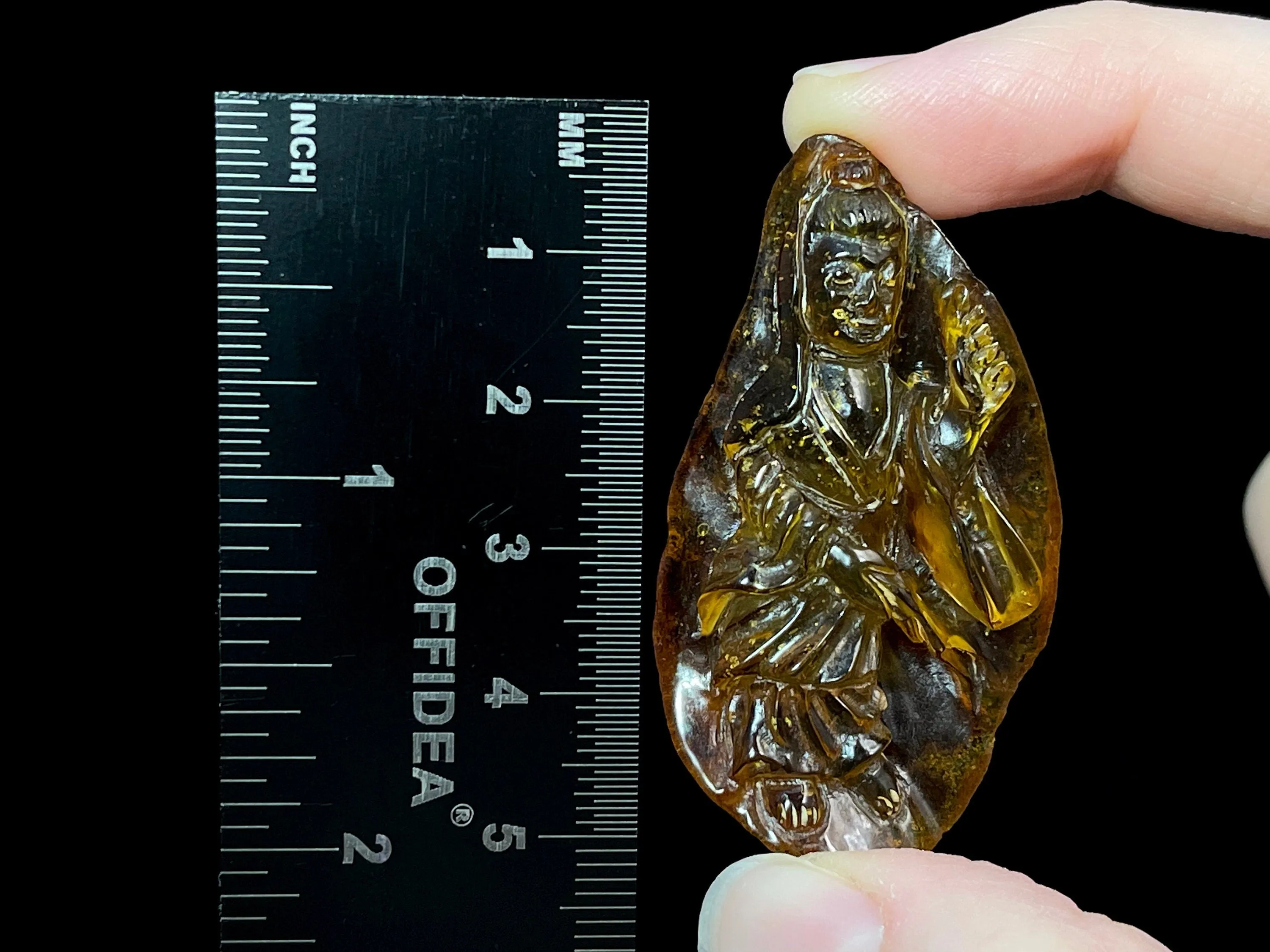 AMBER Crystal Buddha - Crystal Carving, Housewarming Gift, Home Decor, Healing Crystals and Stones, L2256