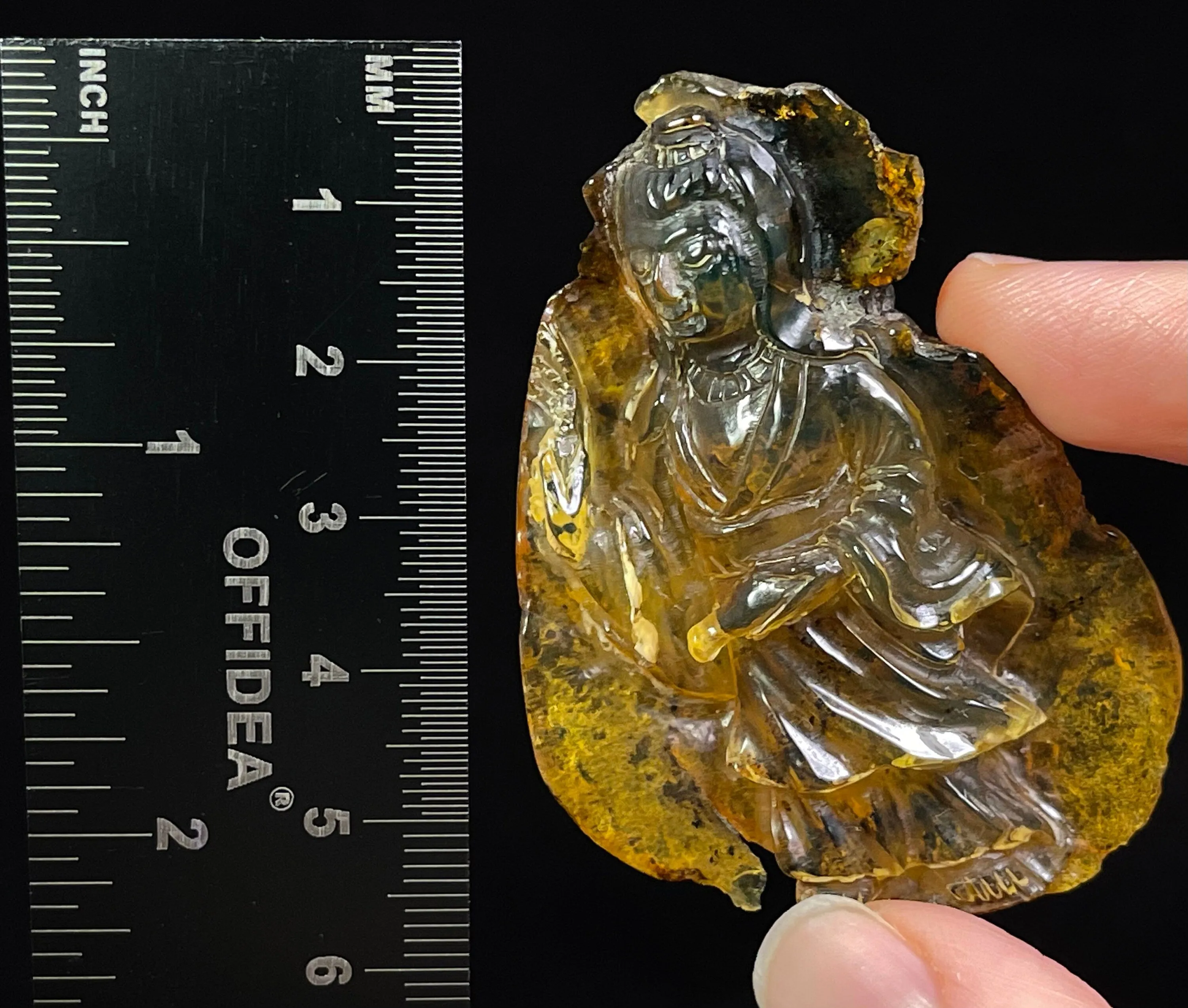 AMBER Crystal Buddha - Crystal Carving, Housewarming Gift, Home Decor, Healing Crystals and Stones, L2266