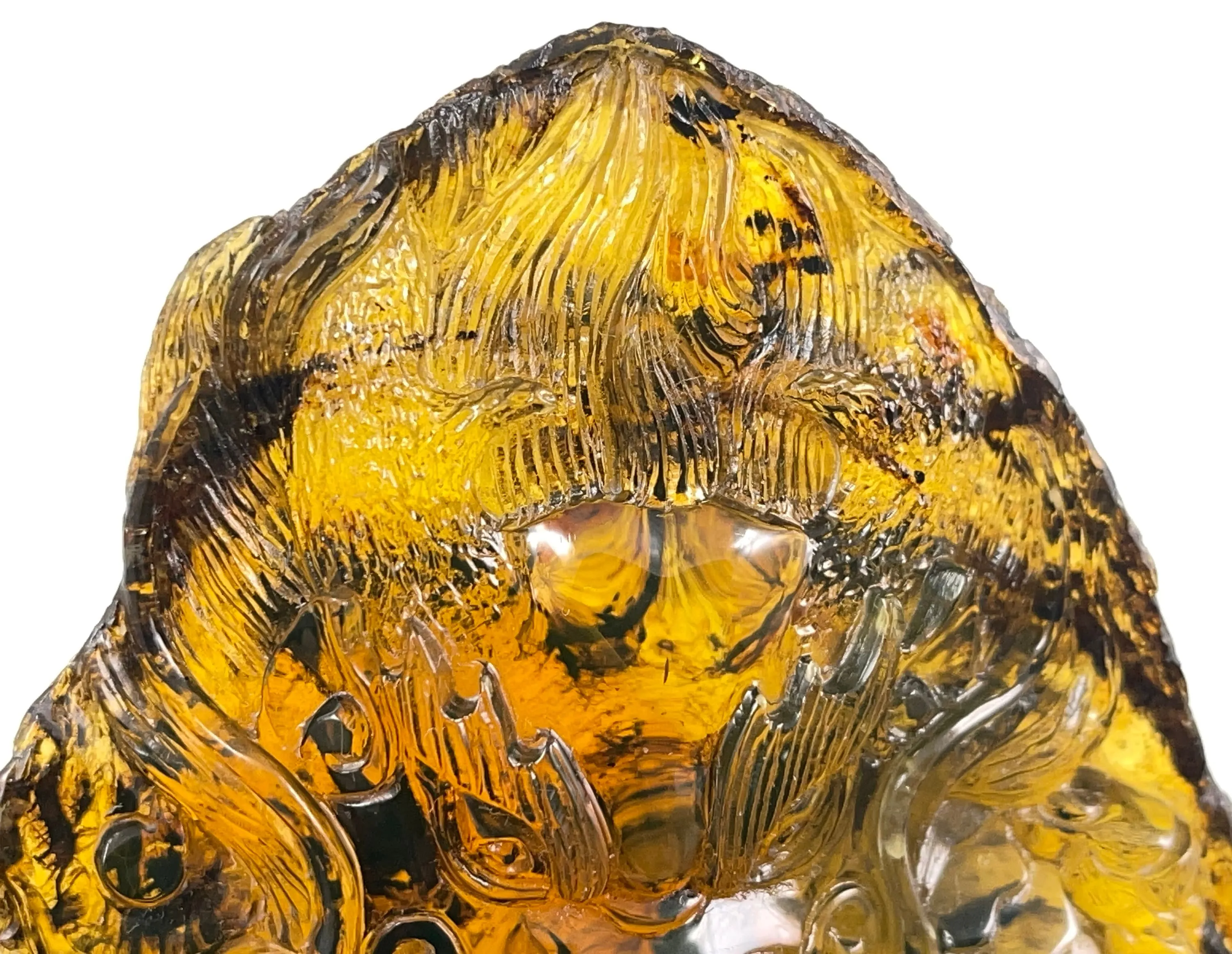 AMBER Crystal Dragon - UV Reactive - Crystal Carving, Housewarming Gift, Home Decor, Healing Crystals and Stones, 52662