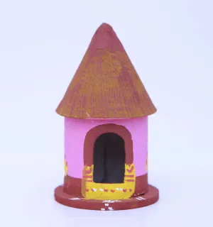 Andhra Hand Crafts Kondapalli Wood Kondapalli Hut, Standard, Multicolour