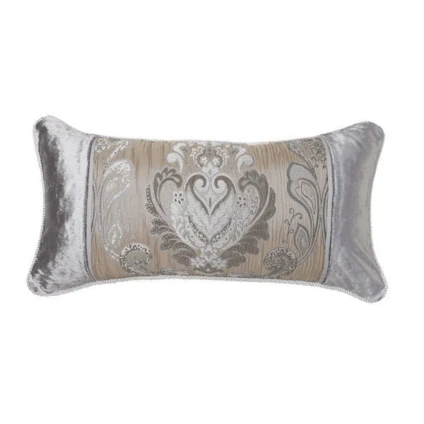 Andrea Silver Long Filled Cushion by Davinci