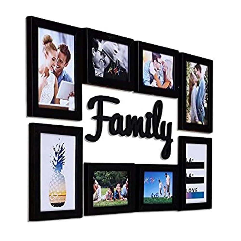 Art Street Special Moments - Set of 8 Individual wall Photo Frames with Family MDF Plague