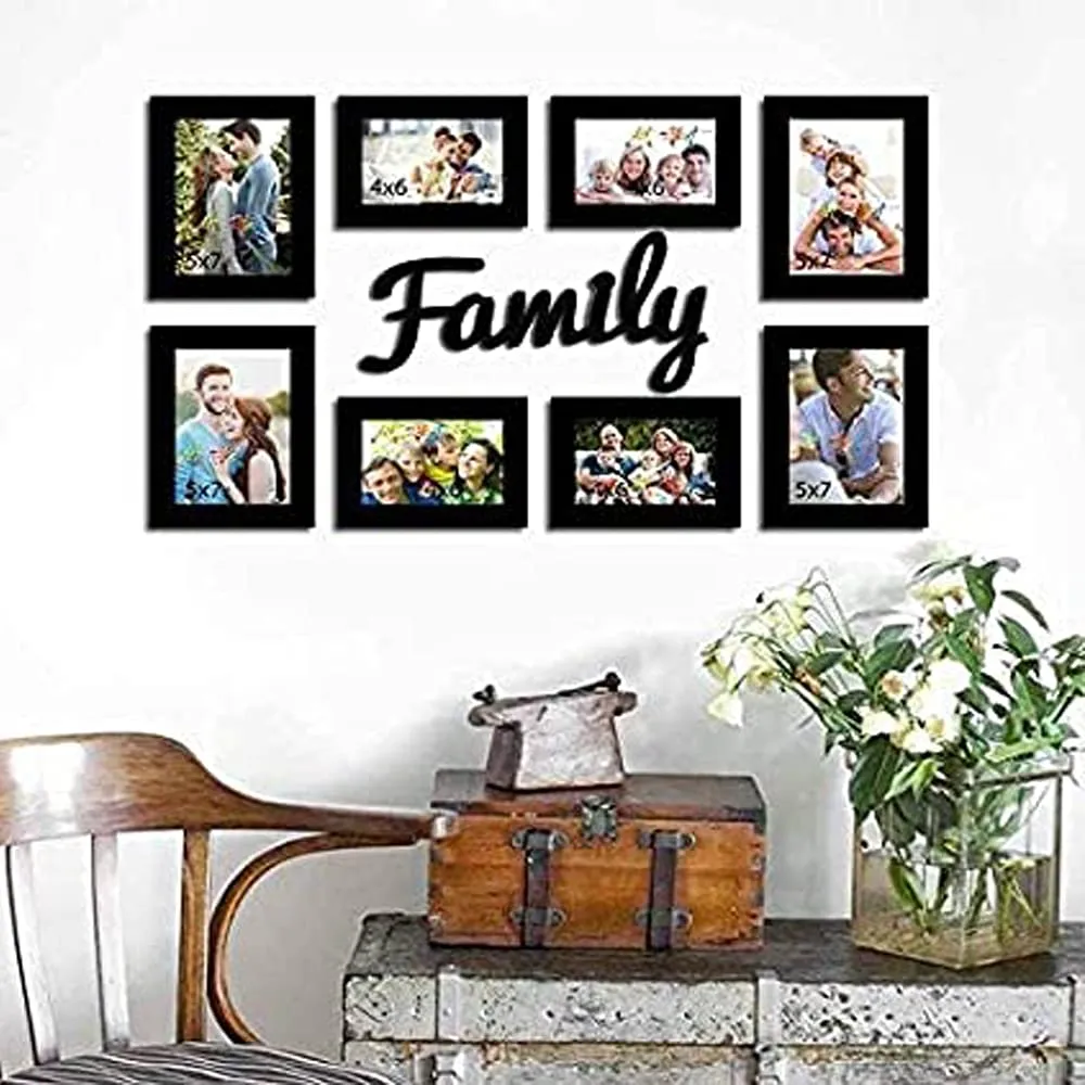 Art Street Special Moments - Set of 8 Individual wall Photo Frames with Family MDF Plague