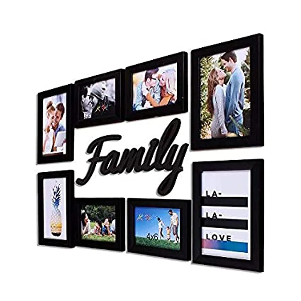 Art Street Special Moments - Set of 8 Individual wall Photo Frames with Family MDF Plague