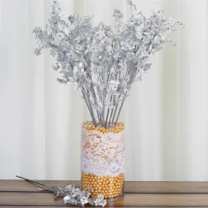 Baby Breath Bush Artificial Silk Flowers - Silver