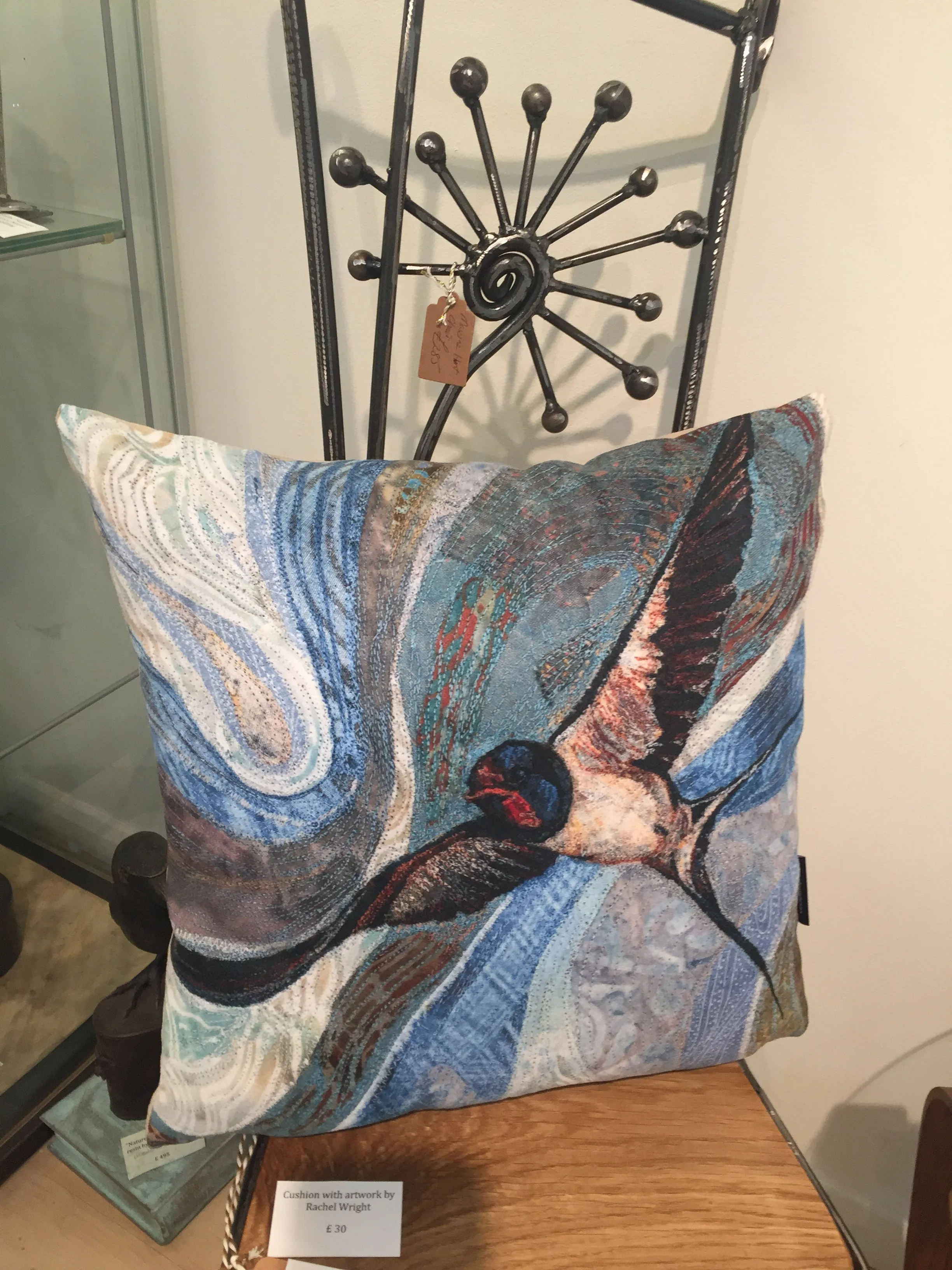 Barn Dancer (Swallow) - Cushion by Rachel Wright