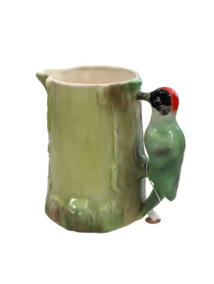 Beautiful Vintage Red Crested Woodpecker Jug