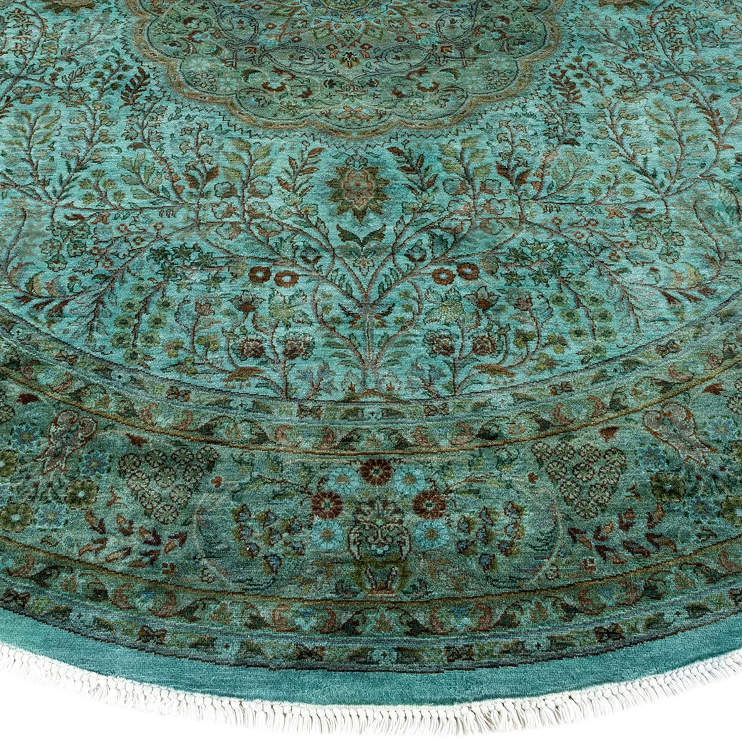 Blue Overdyed Wool Rug - 7'3" Round