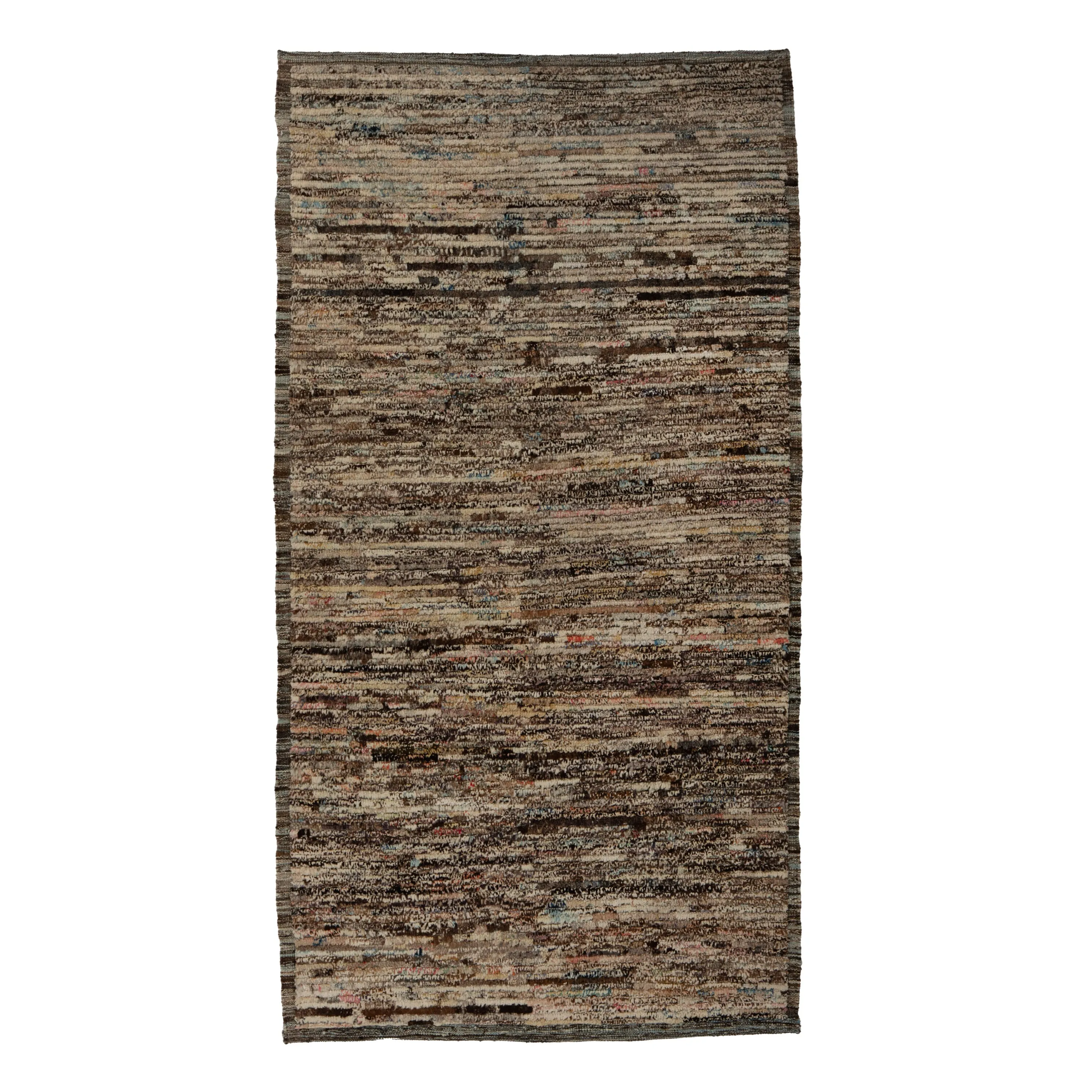 Brown Zameen Transitional Wool Runner - 3'10" x 7'3"