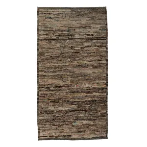 Brown Zameen Transitional Wool Runner - 3'10" x 7'3"