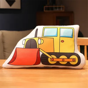 Cartoon Stuffed Vehicle Pillow | Bulldozer