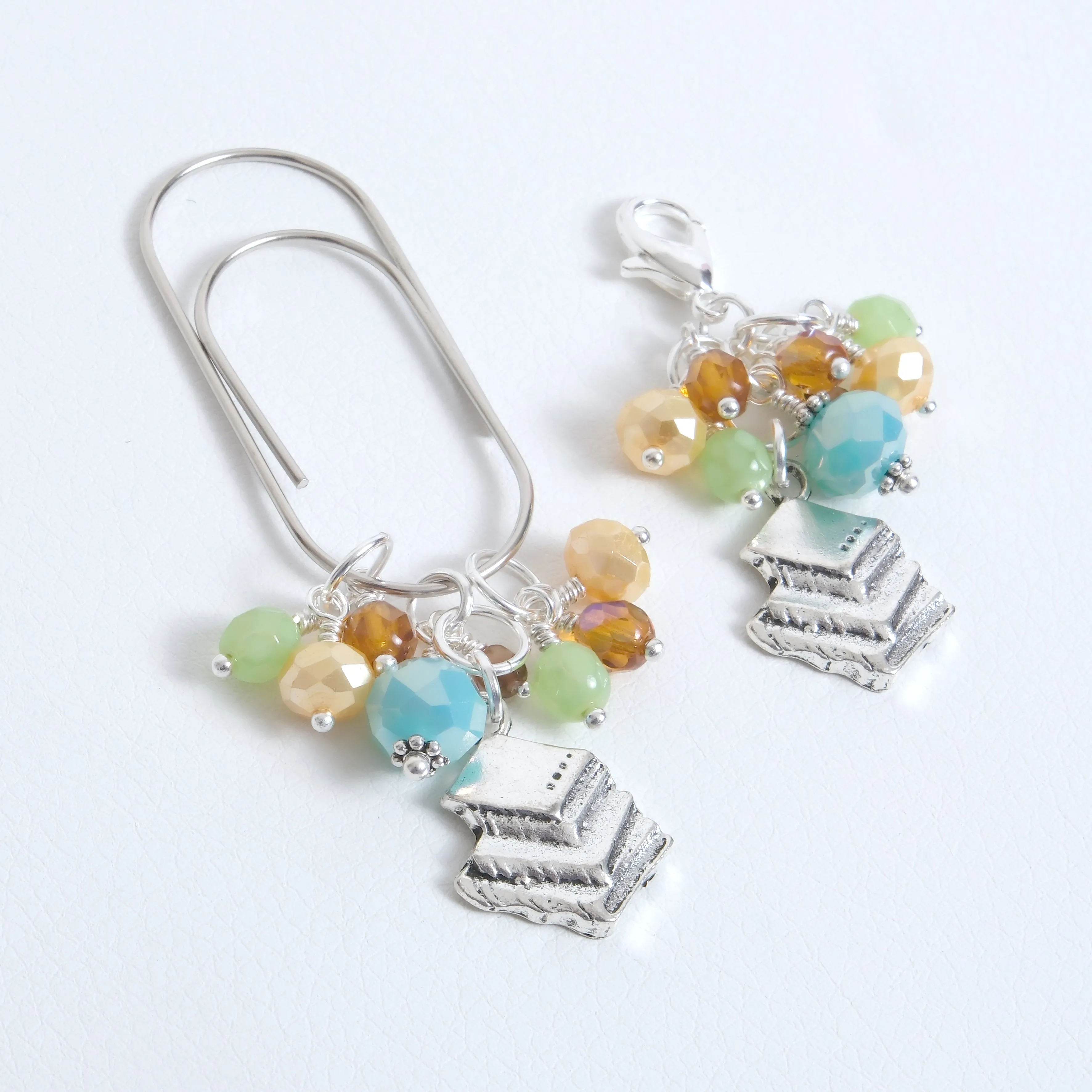 Chapters Planner Clip or Charm with Book Stack Charm