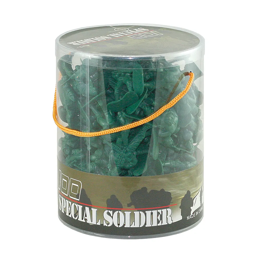 Classic Military Toy Soldiers in Carry Bucket - 100-piece Set