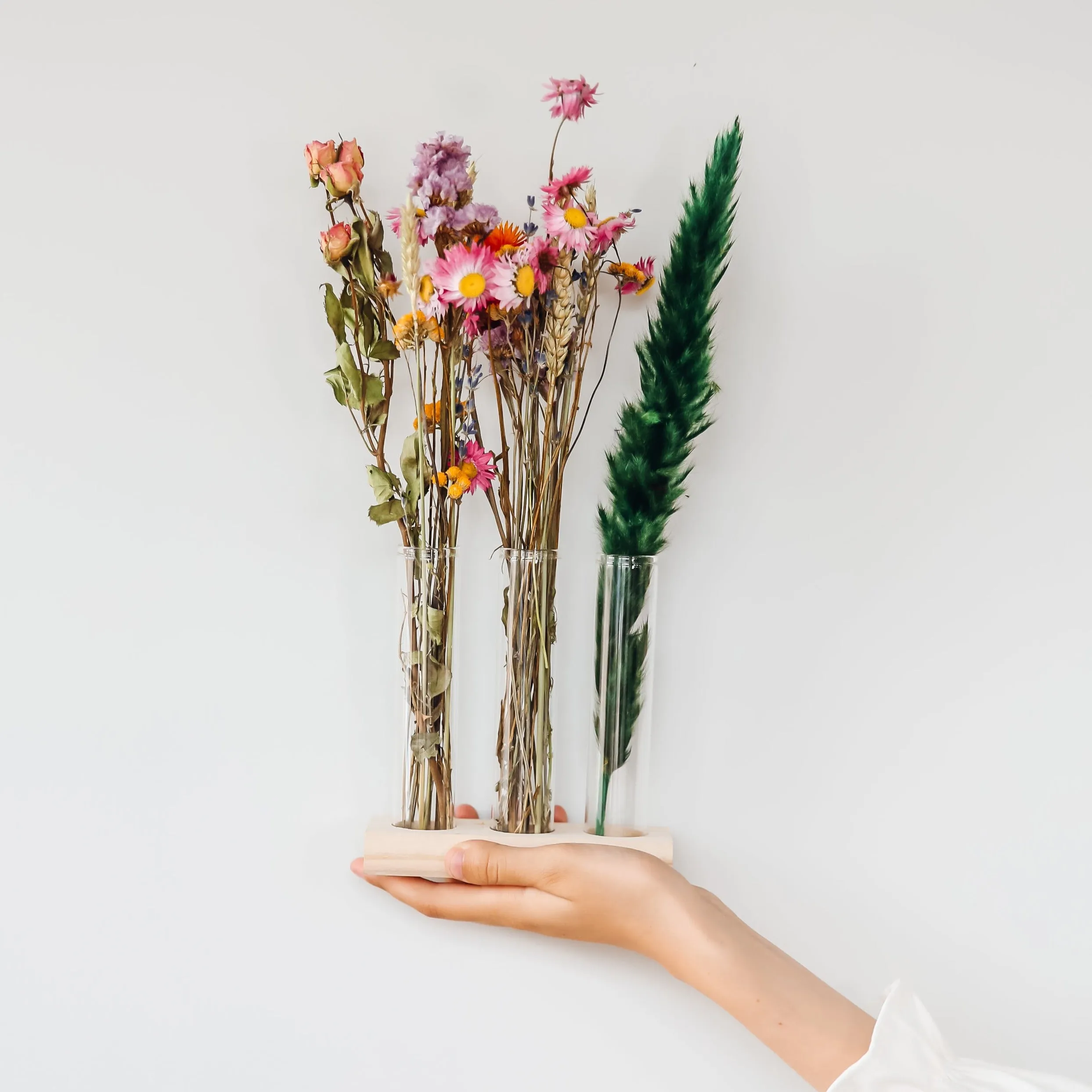 Colorful Dried Flower Bud Vase Set