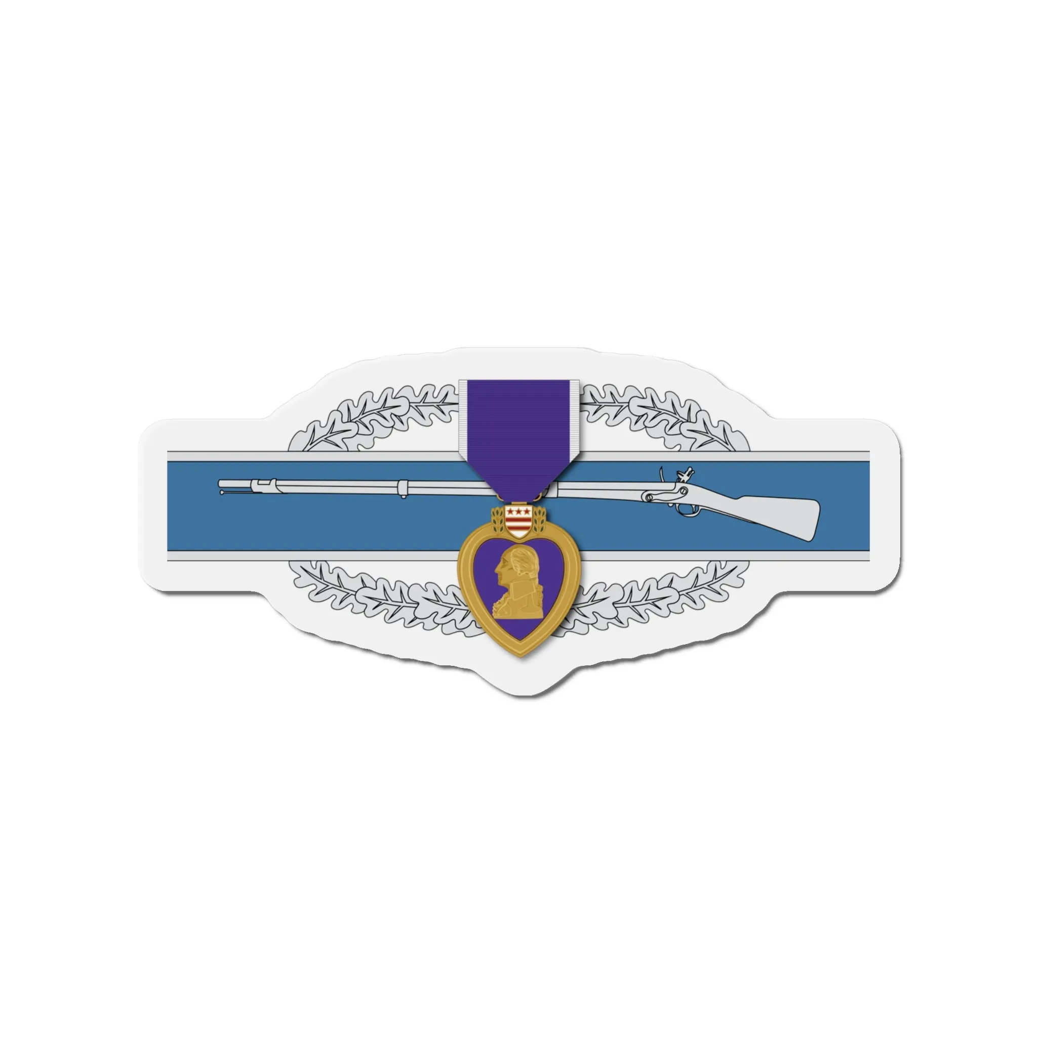 Combat Infantry Badge (CIB) and Purple Heart Die-Cut Magnets