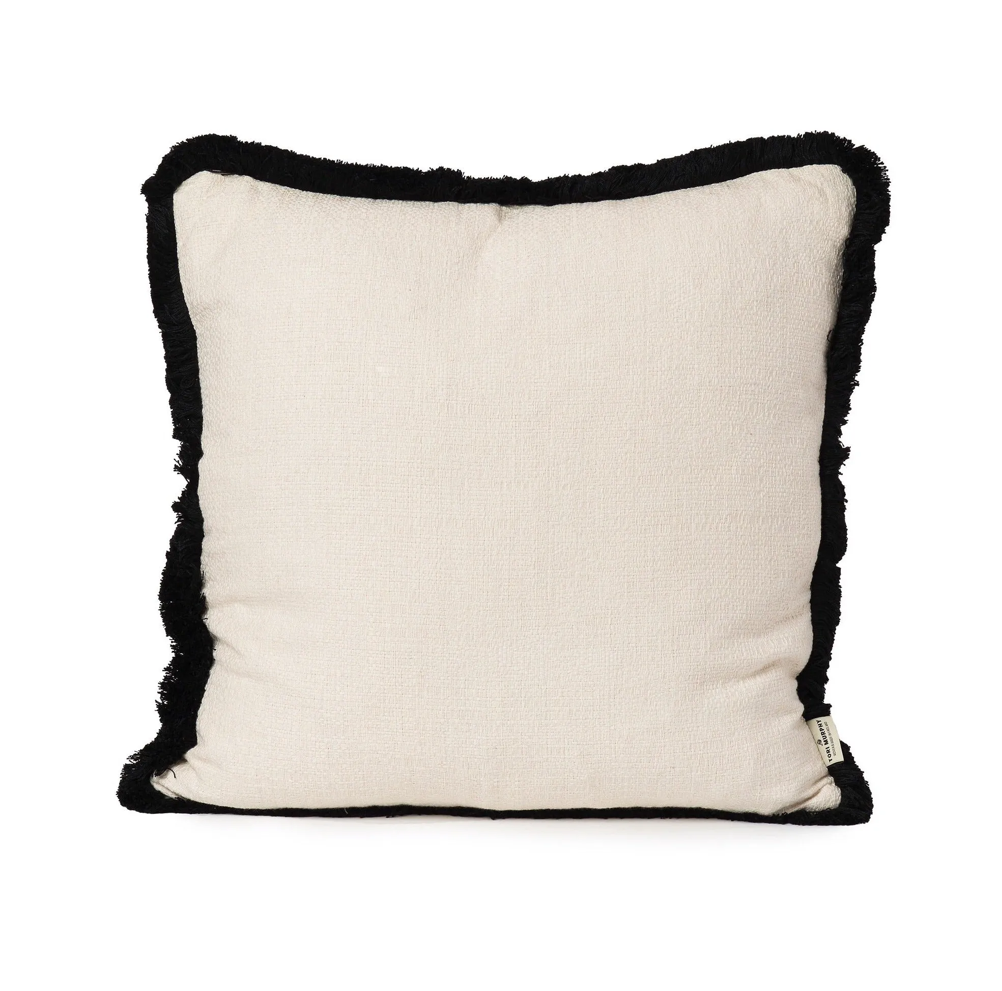 Cove Fringe Cushion Off White / Black