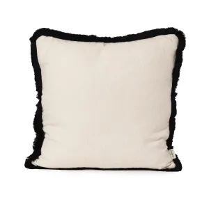 Cove Fringe Cushion Off White / Black