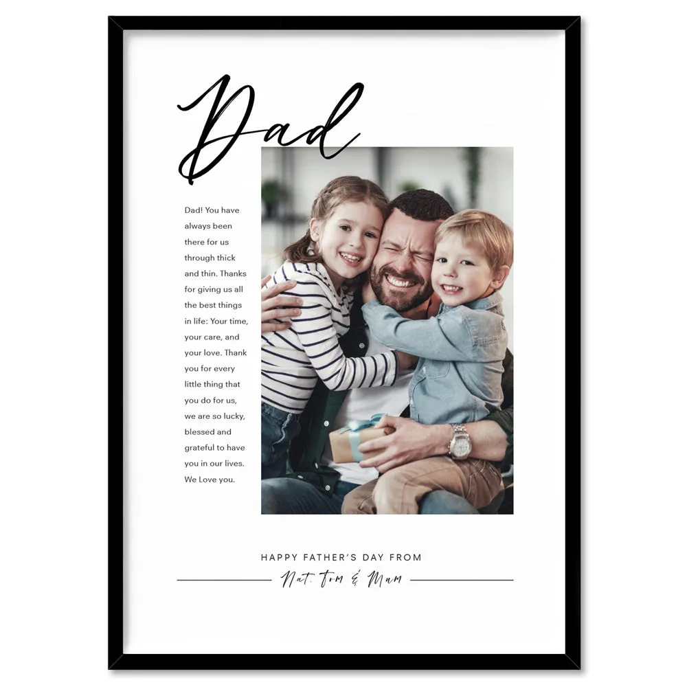 Custom Best Dad Ever in Portrait - Art Print