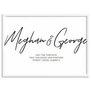 Custom Couple Names in Script - Art Print