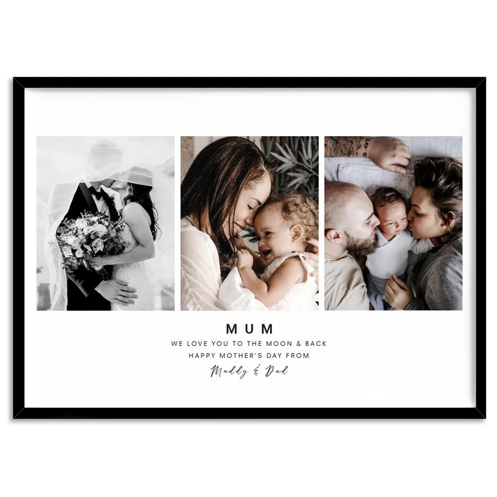 Custom Mum Trio Collage in Landscape - Art Print