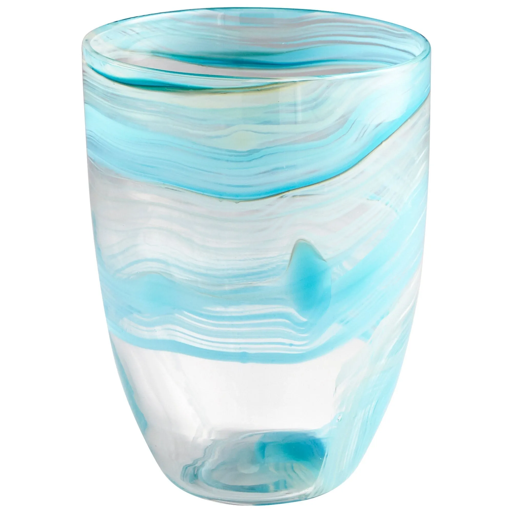 Cyan Design 09451 Sky Swirl Vase - Sky Blue And White - Small