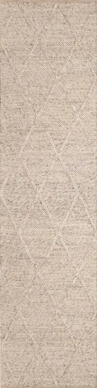 Dianna 320 x 80 cm Wool Hallway Rug - Light Grey