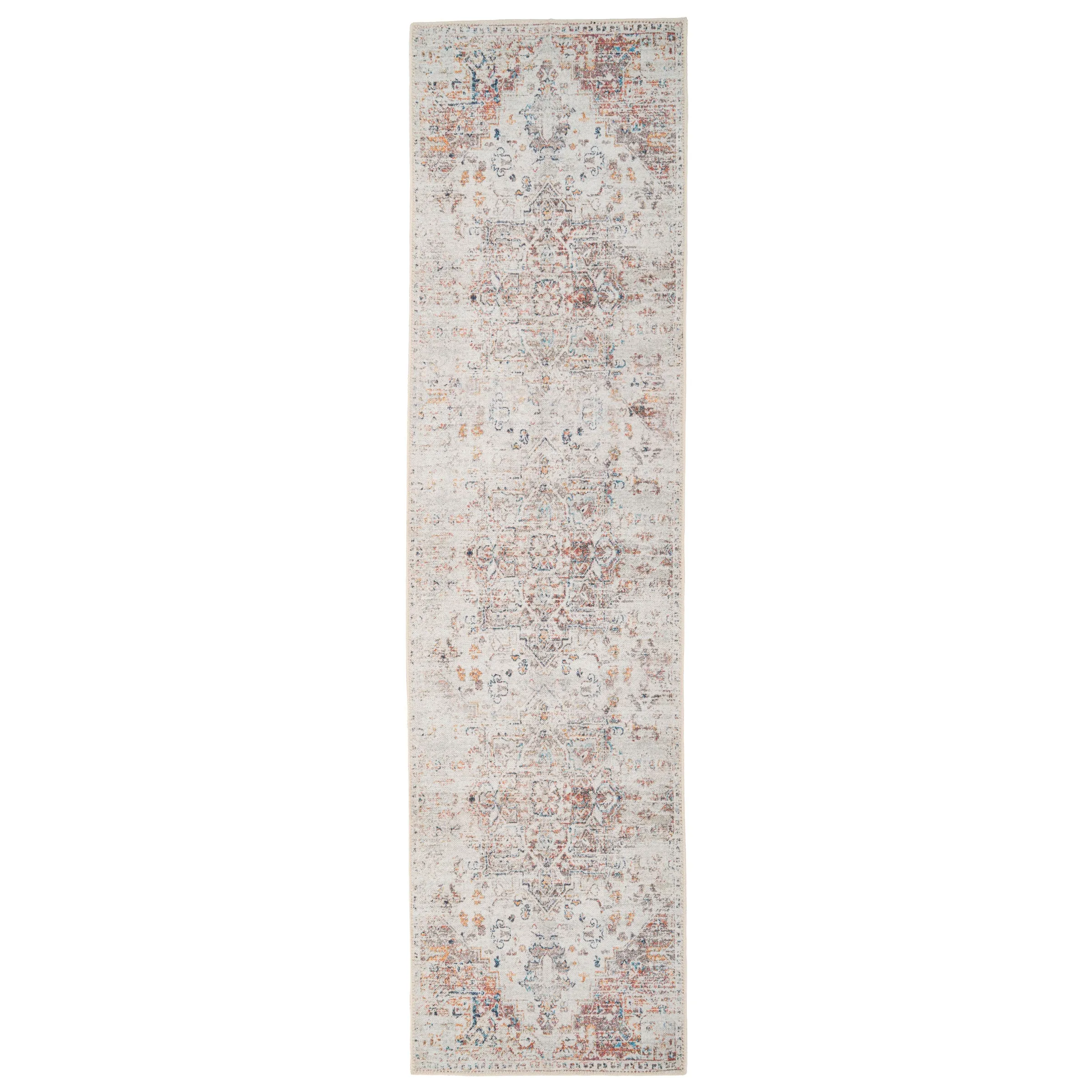 Distressed Multicolour Washable Area Rug - Cecilia