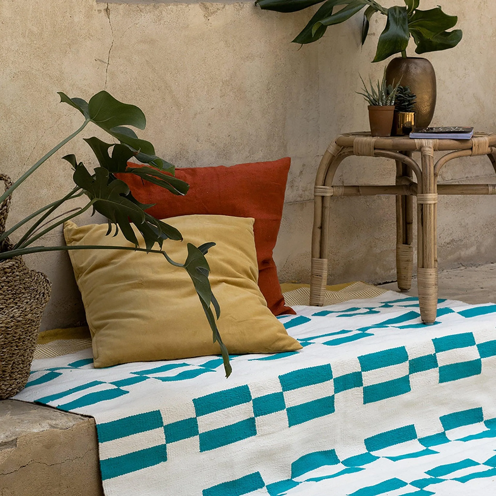 echo-teal-yellow-organic-cotton-rugs