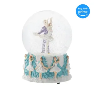 Elanze Designs Prince and Clara Dancing 100MM Musical Snow Globe Plays Tune Dance of The Sugar Plum Fairy