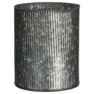 Galvanized Ribbed Vase