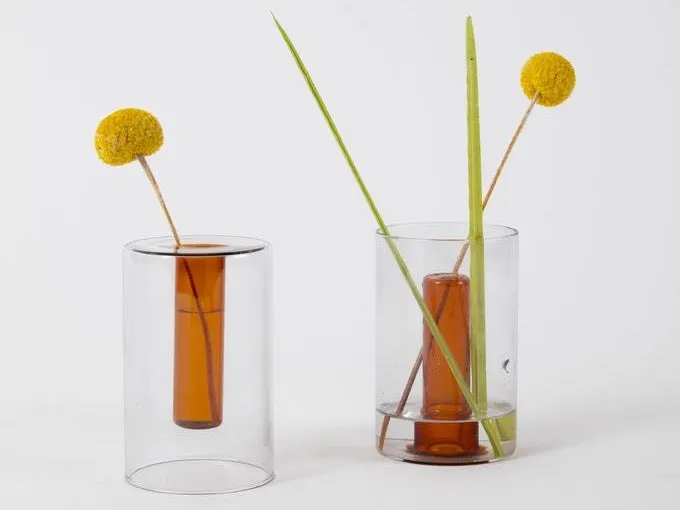 Glass Vase - Grey | Orange | Reversible