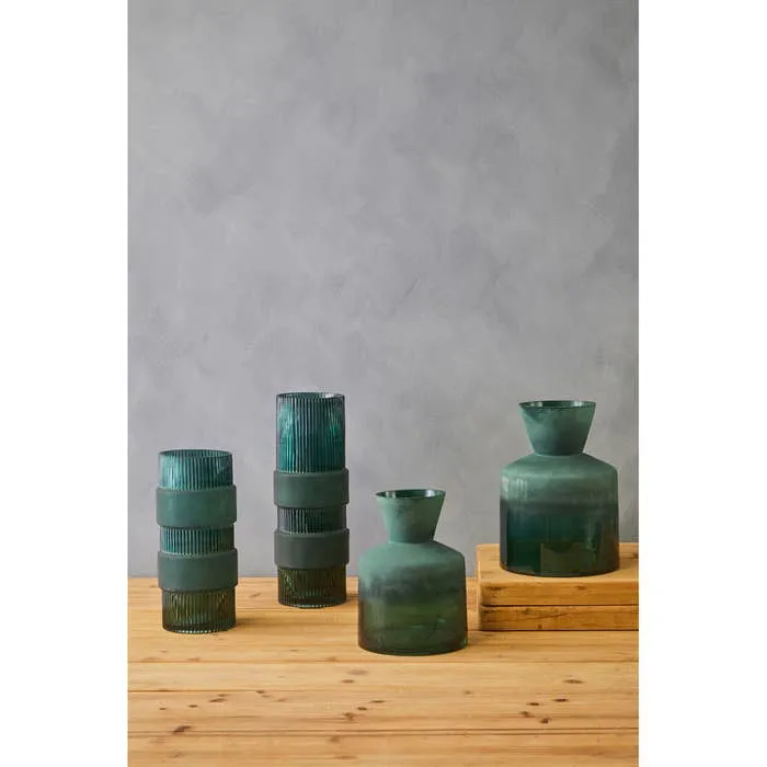 Green Ombre Small Glass Vase