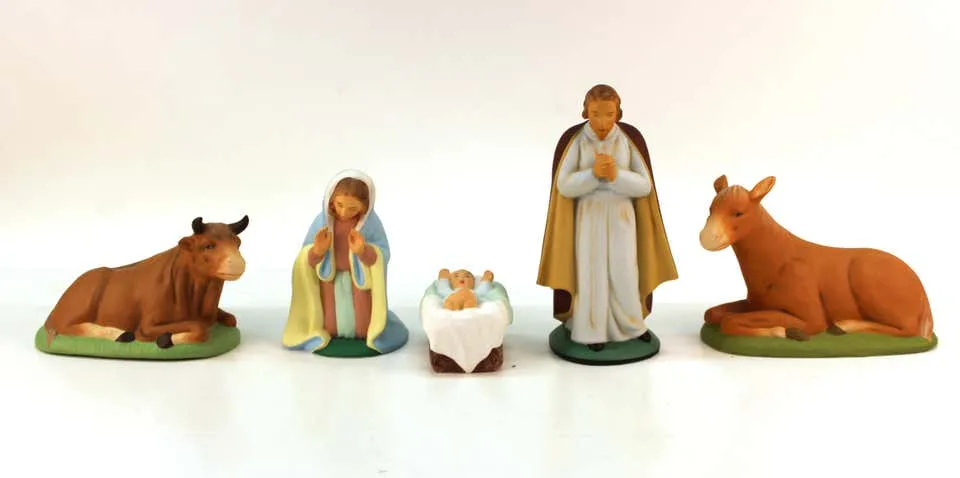 Hakata Wasaki Japanese Ceramic Nativity Scene Figurines