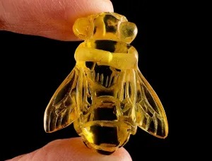 Honey AMBER Bee Pendant - Crystal Carving, Crystal Pendant, Handmade Jewelry, Healing Crystals and Stones, 54372