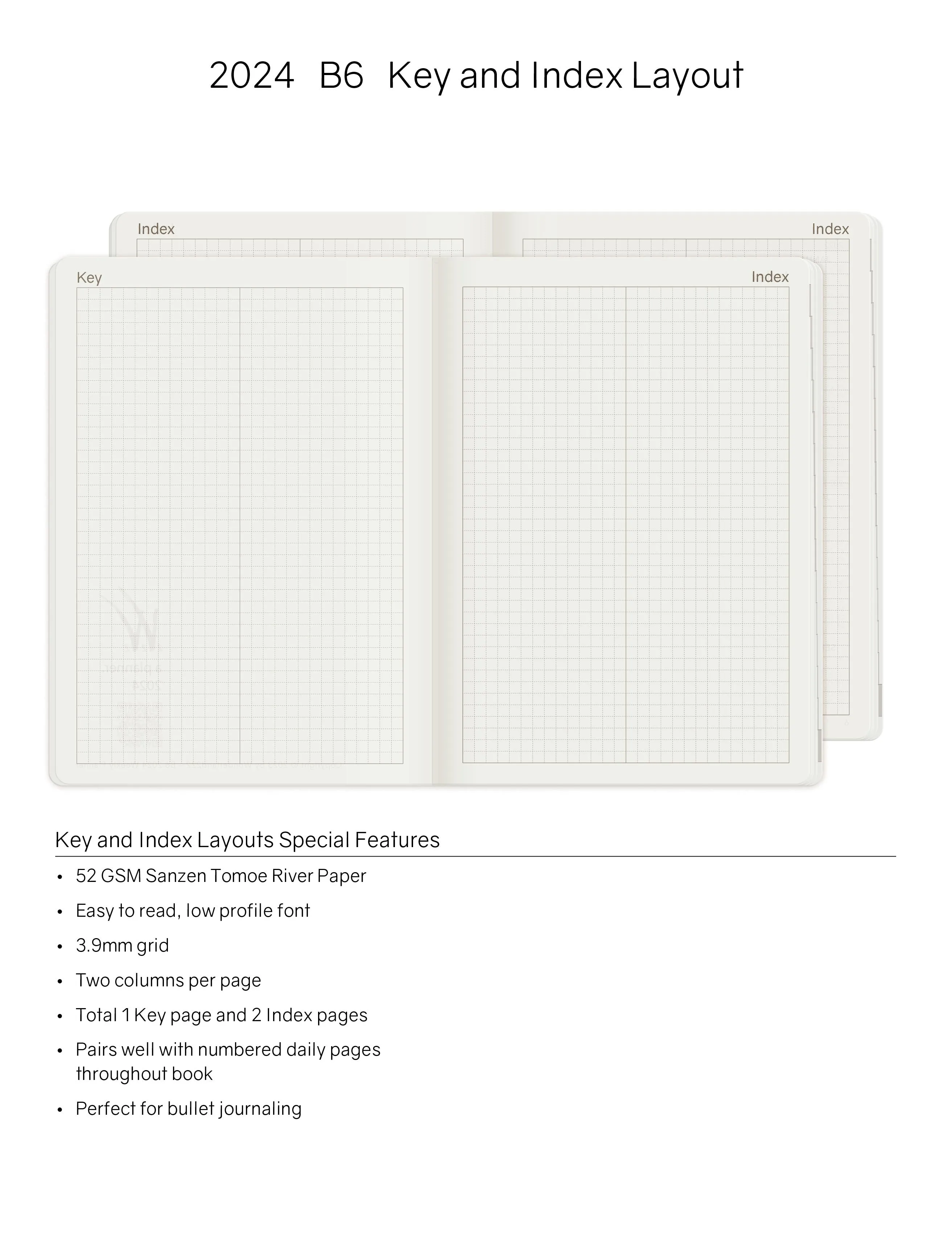 IMPERFECT | 2024 B6 Weekly Planner - 52gsm Tomoe River Paper (Stacked Weekends)