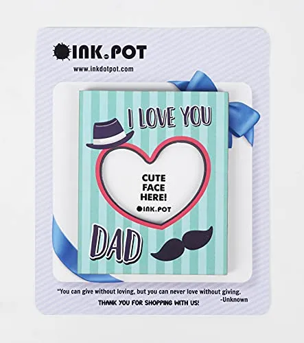 Inkdotpot I Love You Dad Photo Magnet Frame- Magnetic Photo Frames For Refrigerator Magnets- Mini Photo Frames-Gift For Dad/Fathers Day Gift| 10 x 8 cm