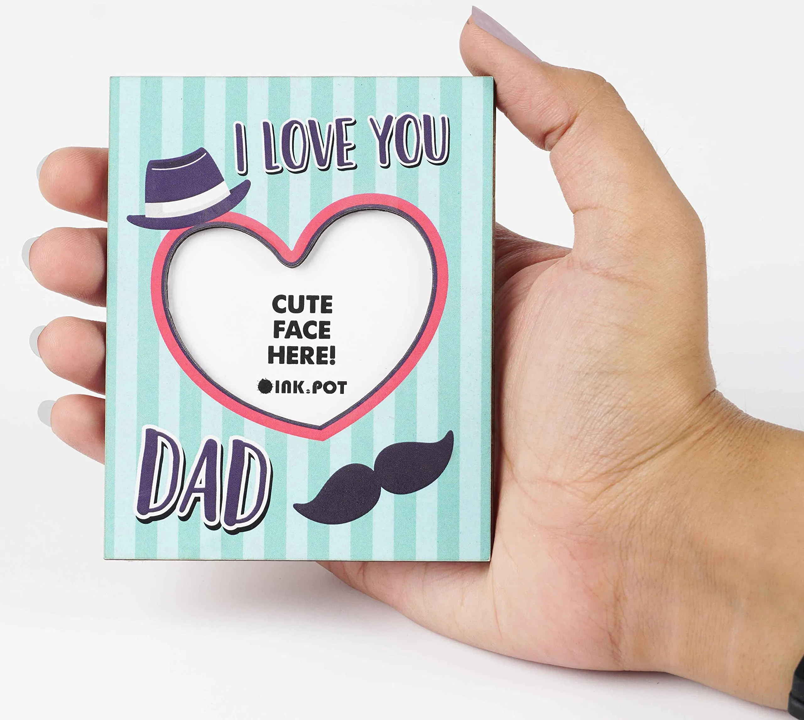 Inkdotpot I Love You Dad Photo Magnet Frame- Magnetic Photo Frames For Refrigerator Magnets- Mini Photo Frames-Gift For Dad/Fathers Day Gift| 10 x 8 cm