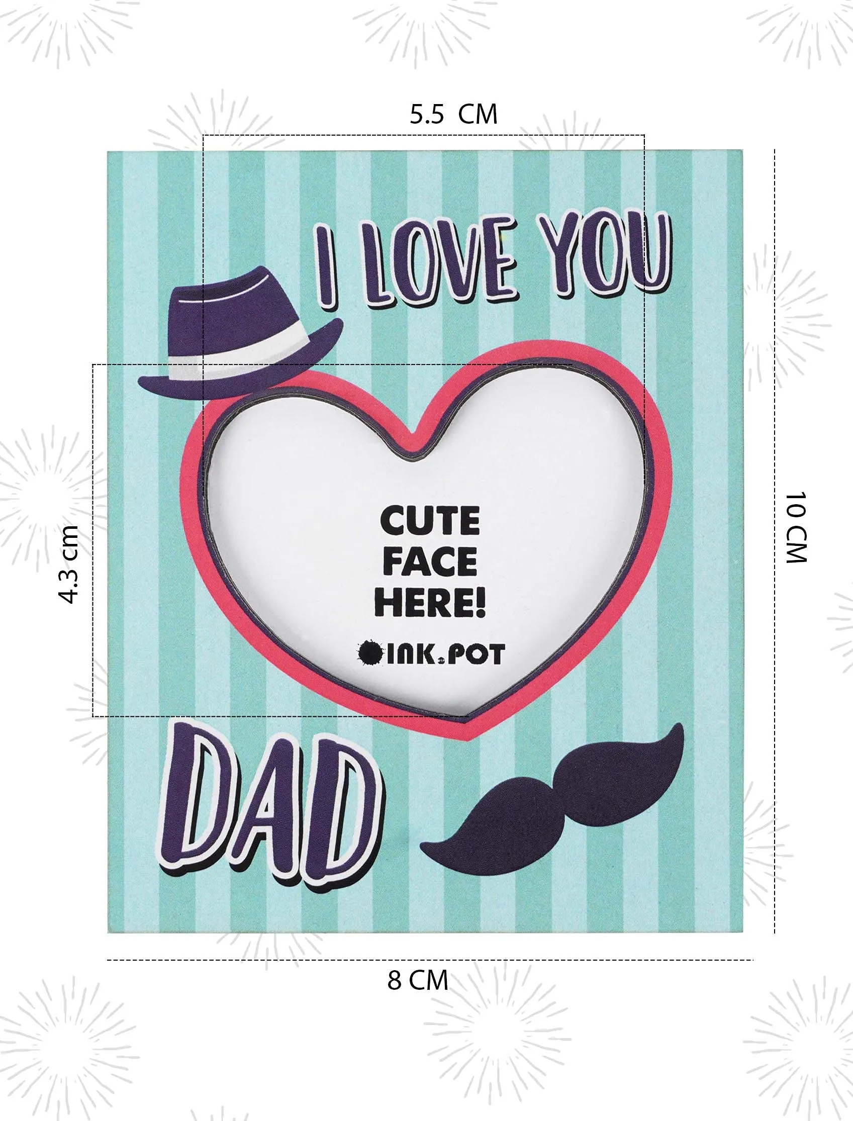 Inkdotpot I Love You Dad Photo Magnet Frame- Magnetic Photo Frames For Refrigerator Magnets- Mini Photo Frames-Gift For Dad/Fathers Day Gift| 10 x 8 cm