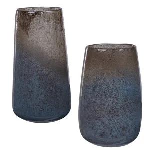 Ione Seeded Glass Vases, S/2