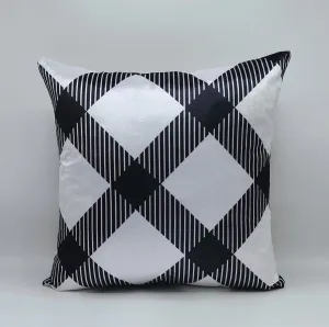 Luxury Black And White Velvet Cushions Cover 16″ x 16″1040512