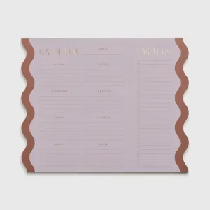 Meal Planner Notepad with Magnets - Lilac & Nutmeg