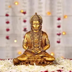 Meditating Sitting Lord Hanuman Ji Murti|Hanuman Idol|Bajrang Bali Murti for Mandir.