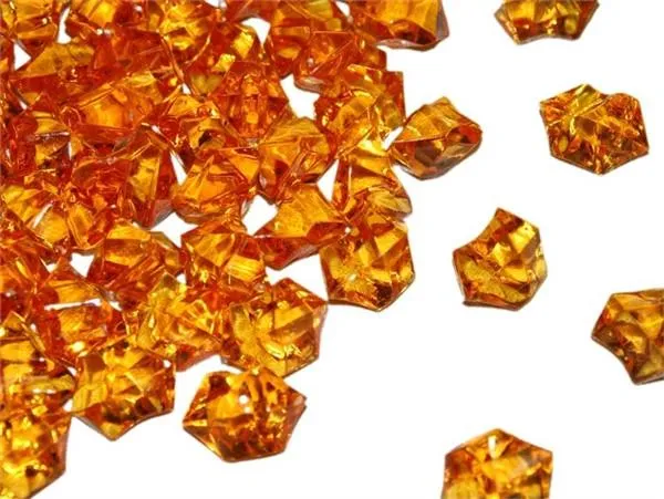 Orange Acrylic Ice Rock Crystals Wedding Party Event Table Vase Decoration - 300/pk