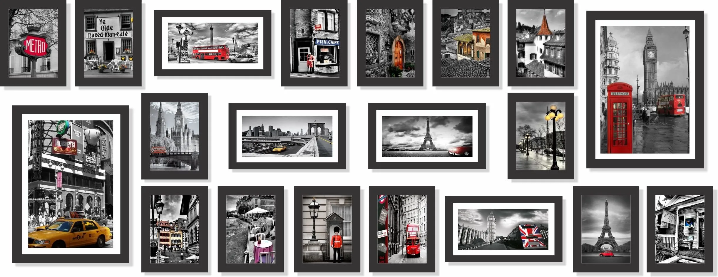 PAPER PLANE DESIGN Picture frame set of 20 Paris Street Theme Home Decor