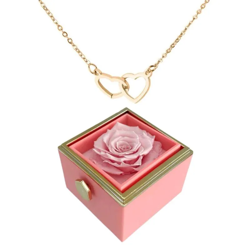 Personalized Design Necklace And Eternal Rose Gift Set